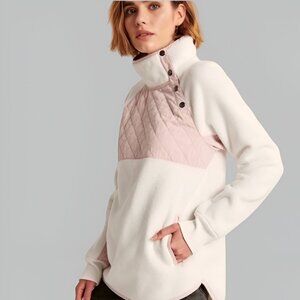 Abercrombie & Fitch Women's Asymmetrical Snap-Up Fleece Jacket Pink Size Small